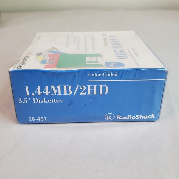 Radio Shack Floppy Diskettes 1.44 MB/2HD 3.5" 1 Pack of 10 Color Coded 26-467 - Picture 4 of 8